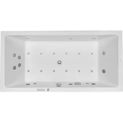 Duravit Starck Whirlpool, Einbauversion, 2 Rückenschrägen, Gestell, Ab- und Überlaufgarnitur chrom, Combi-System E, 1800x900mm, 760052000CE1000