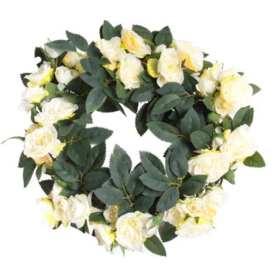 Kunstkranz BOTANIC-HAUS "Rosenkranz", bunt (creme, weiß, leicht, gelb), B:30cm H:8cm T:30cm Ø:30cm, Kunststoff, Kunstpflanzen