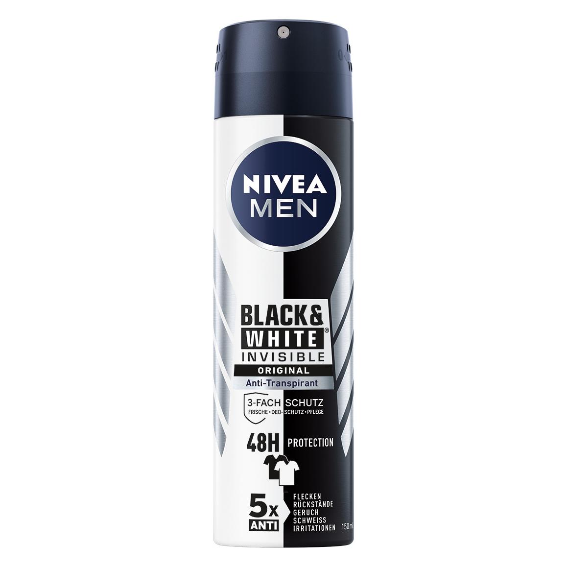 NIVEA Men Black & White Invisible Original Spray (Spray, 150 ml) (4005900843807)