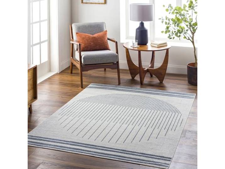 Livabliss Bratislava Teppich 160x213 cm – Maschinenwaschbarer Vintage Orientalteppich für Wohnzimmer & Schlafzimmer – Creme & Grau