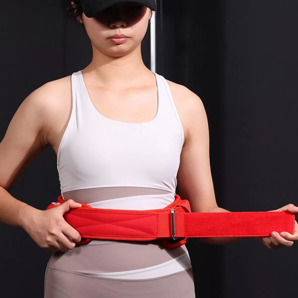 INF Nylon Gewichthebergürtel - Geteiltes Design für verbesserte Unterstützung und Druckentlastung XL Rot