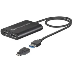 Sonnet Dual 4K 60Hz DisplayPort Adapter for M1 Thunderbolt Macs *New (DisplayPort), Video Adapter, Schwarz