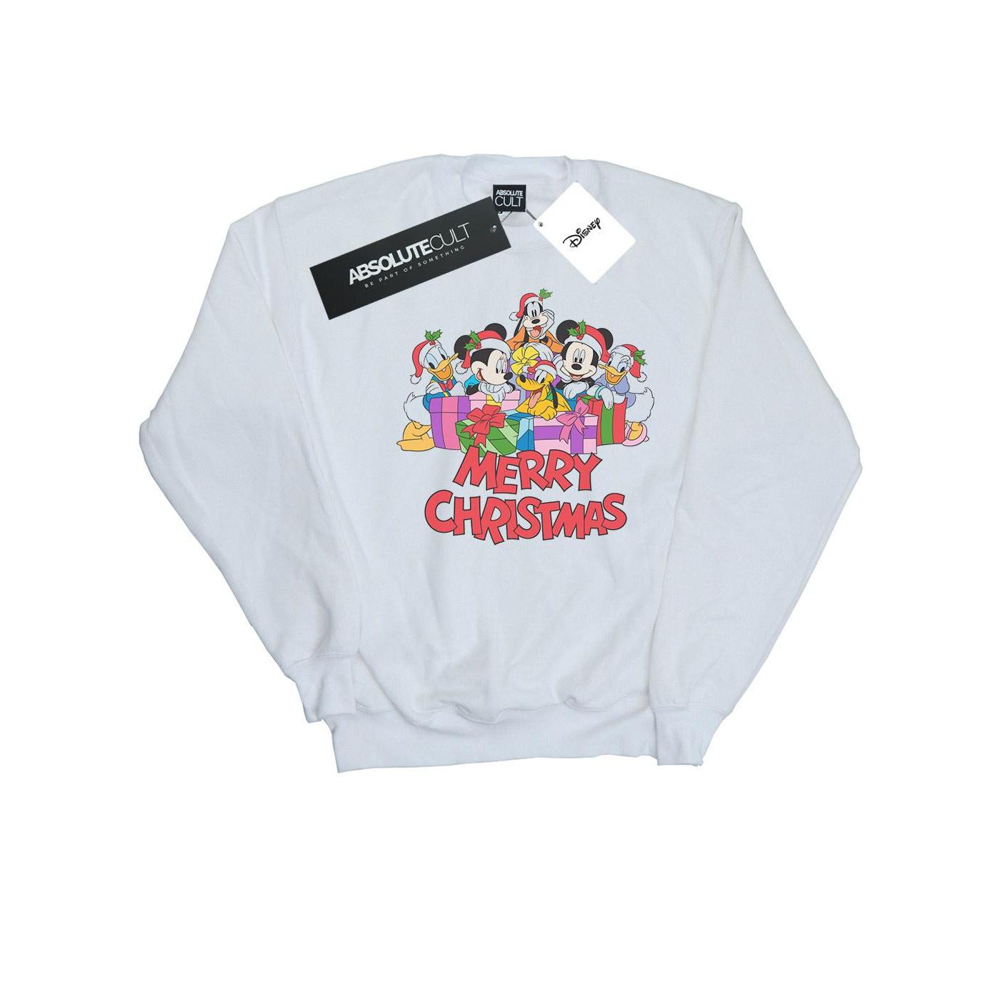 Disney Dames/Dames Mickey Mouse And Friends Kerstmis Sweatshirt (Wit)