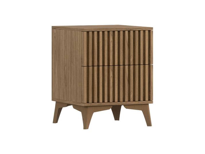 Petits-meubles Nachttisch Esteban Holz, Braun, 2 Schubladen, 40x52x40 cm, Schlafzimmer, Nachtkästchen