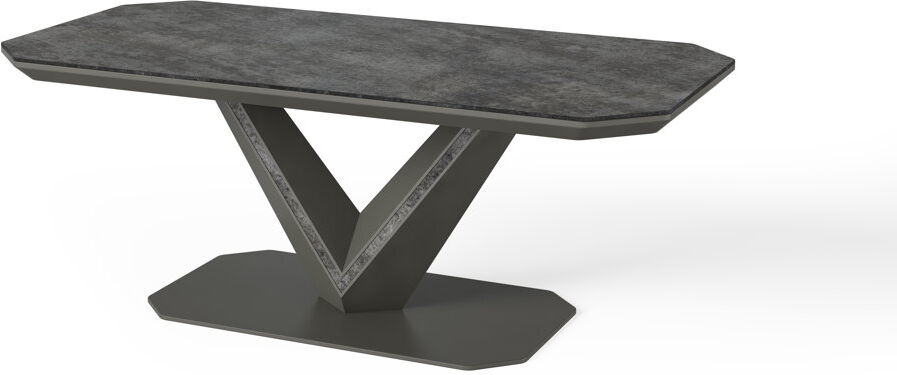 Ebern Designs Dusek Pedestal Coffee Table Grey 120cm W X 60cm D