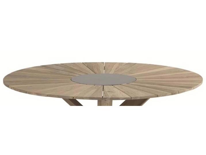 Hartman Provence Crossleg Tischplatte grey teak