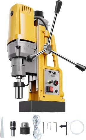 VEVOR Magnetische Boorkernboormachine 1400W, 50mm Boordiameter, 750 RPM, Geel