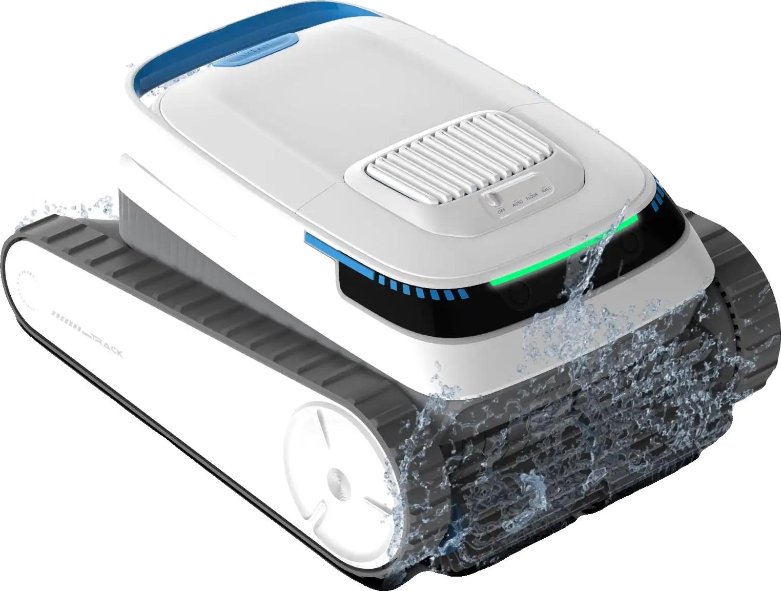 Roboterschwimmbadreiniger, intelligente Routenplanung, Wand- und Wasserlinienreinigung, WEISS
