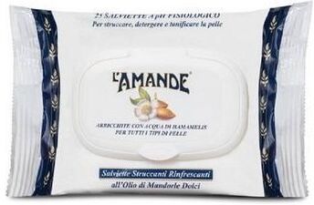 Detergente viso L'Amande Marsiglia salviette struccanti 1 pz