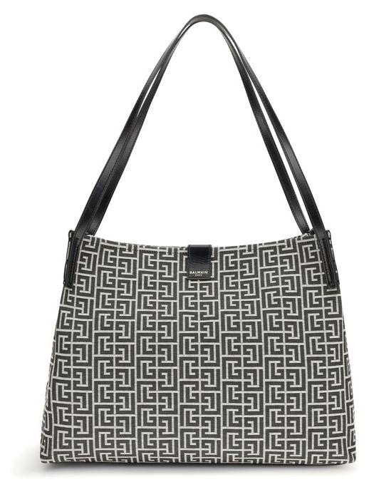 Balmain Release Medium Shopper Jacquard ivoire-schwarz