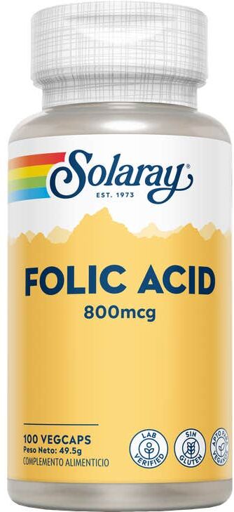 SOLARAY ácido fólico 800mcg 100 caps