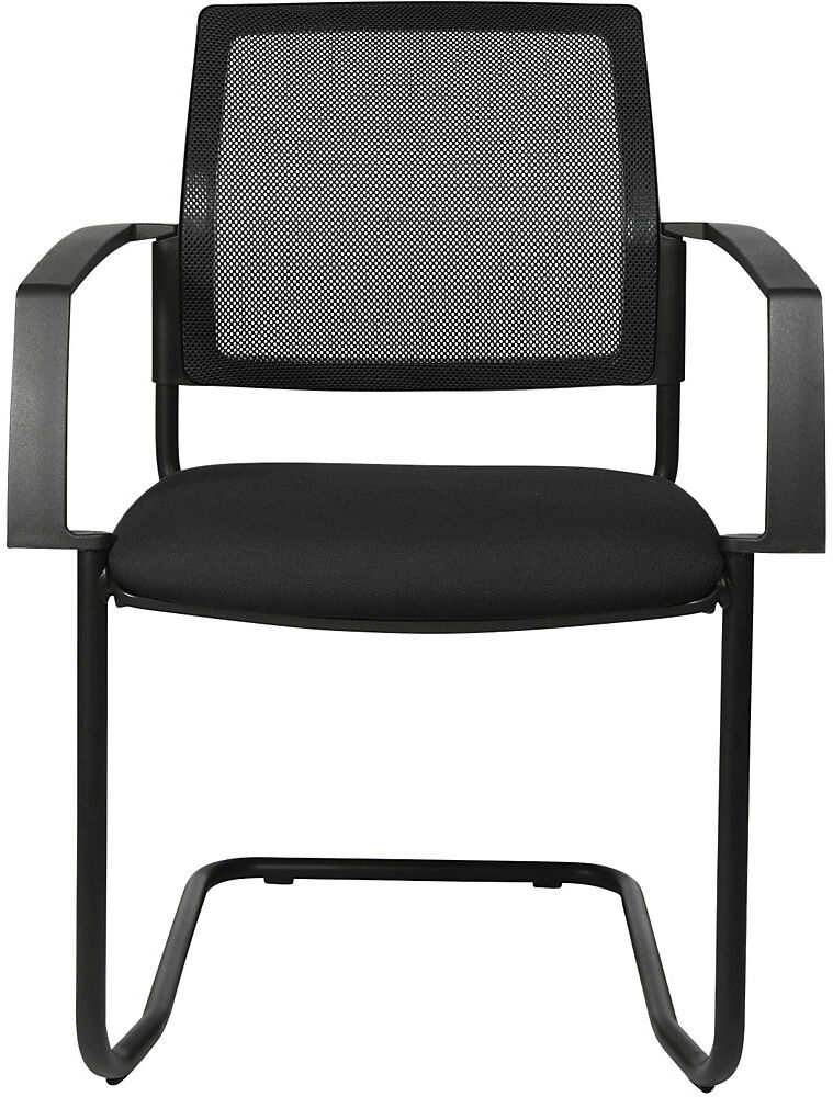 Netz-Stapelstuhl, Freischwinger, VE 2 Stk, Sitz schwarz, Gestell schwarz Topstar