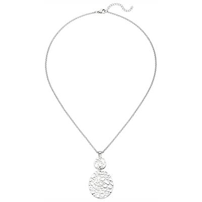Kette mit Anhänger JOBO, silber (edelstahlfarben), Halsketten, Damen, Edelstahl, L: 46, Edelstahl 46 cm