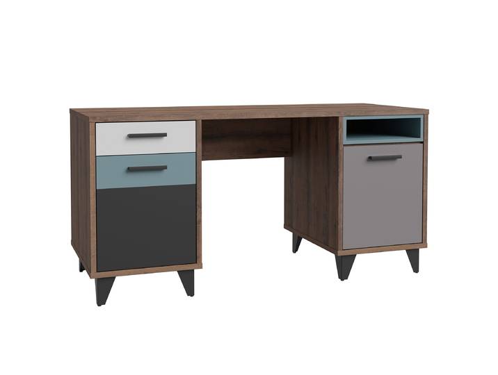 Bureau 150 x 74 x 60cm Marron/Gris