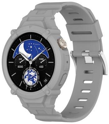 Everyday Crate Vivo Watch 5 Watch 3 Silicone Watch Band With Integrated Watch Case Protective Strap gray