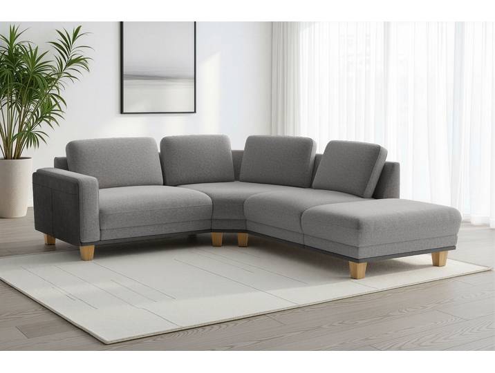 Ecksofa SIT & MORE Concept , grau, B:223cm H:84cm T:251cm, 100% Polyester, Sofas, Ecksofa, Modernes Sofa in drei Fußfarben zur Auswahl
