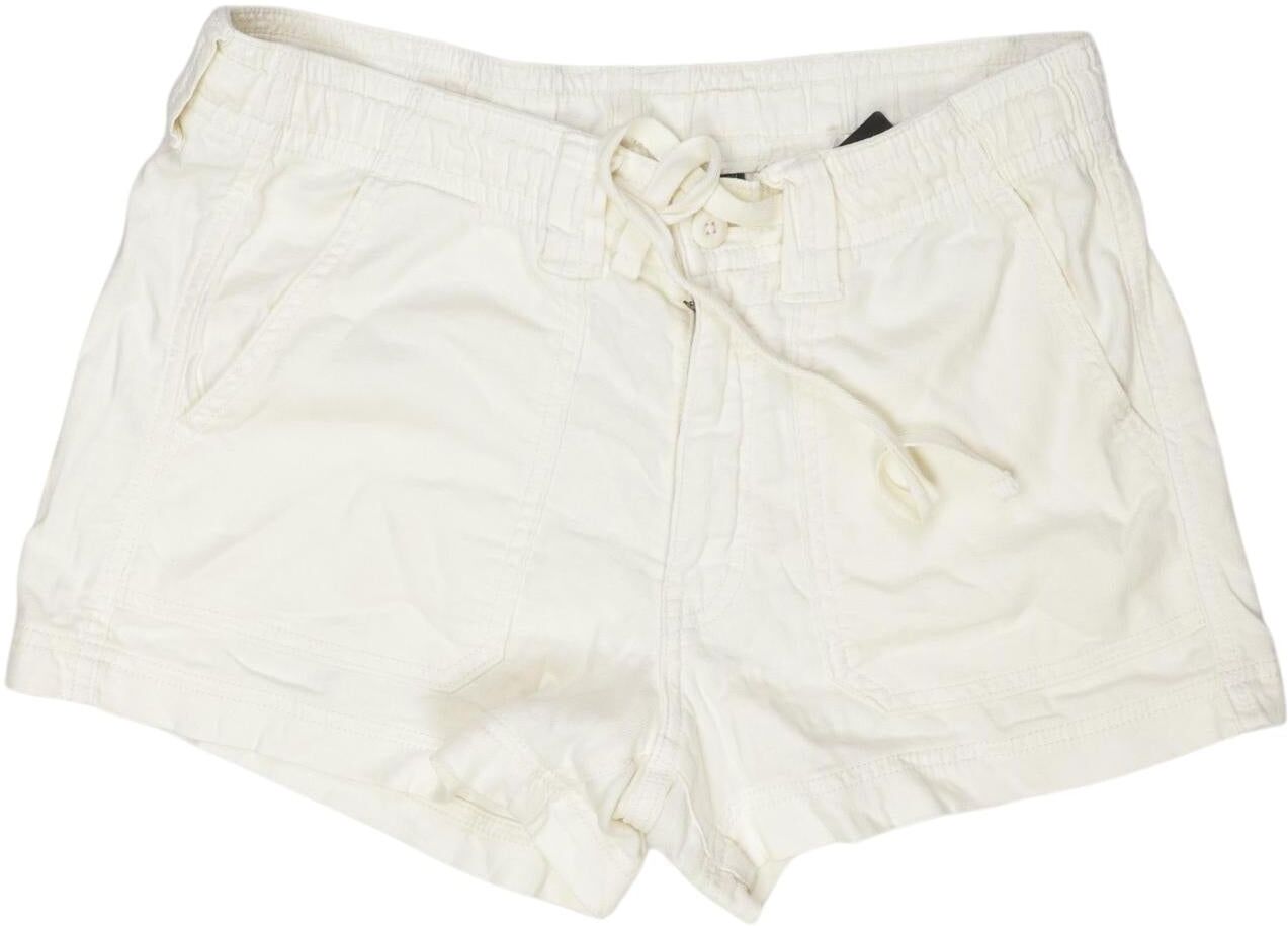 American Eagle Outfitters Damen Shorts, Cremeweiß, Gr. M (US 6), Leinen / Baumwolle / Viskose / Elasthan - Second Hand