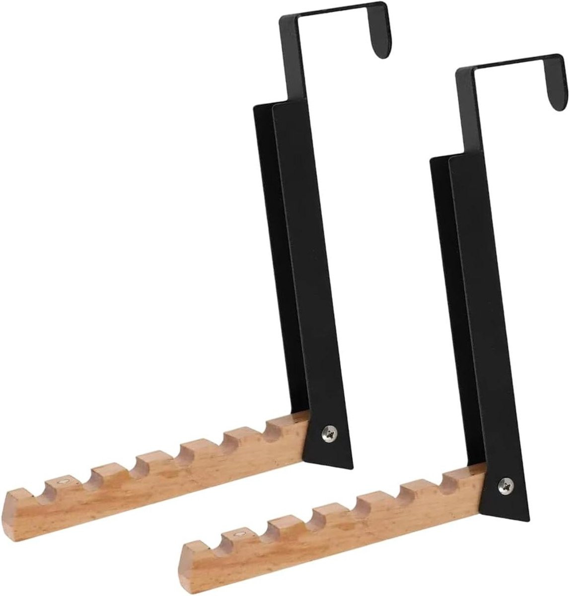 Vouwbare kledingrail en wandhanger droogrek in zwart wit met robuuste hout en metaal constructie