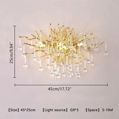 Uplifted Finds Nordic Luxury Gold K9 Crystal Chandelier   Modern LED Chandelier Fixture wall Lamp gold Body cold White