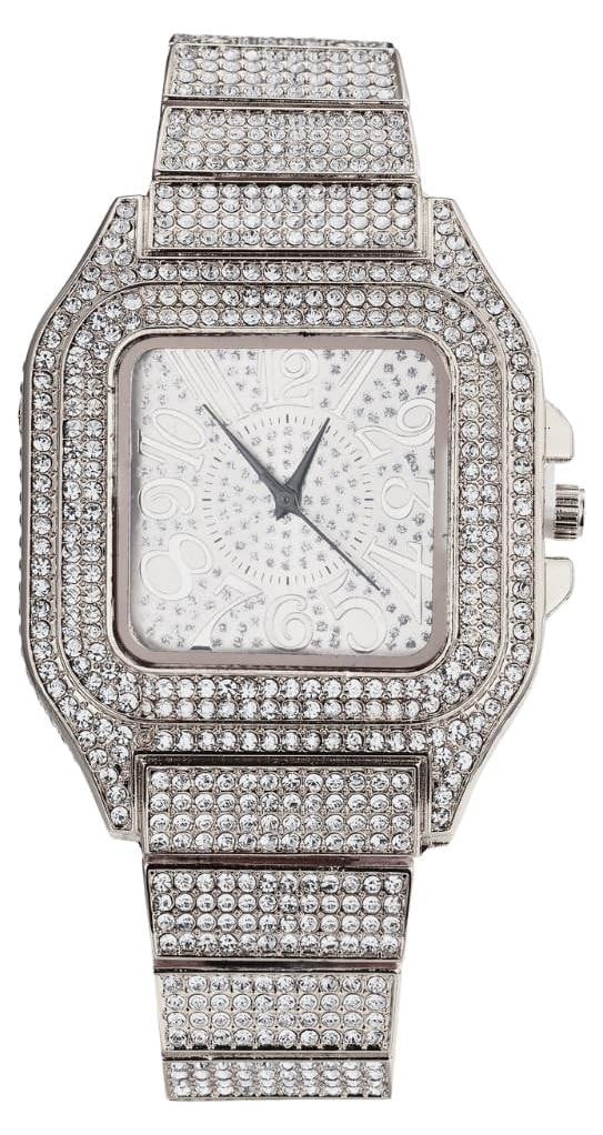 Luxe Herenhorloge met Iced Out Diamanten en Goud Plating