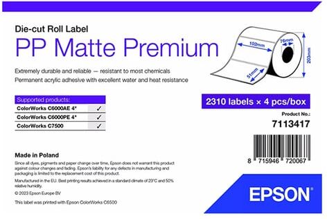 Epson 7113417 PP etiquetas mate 102 x 51 mm