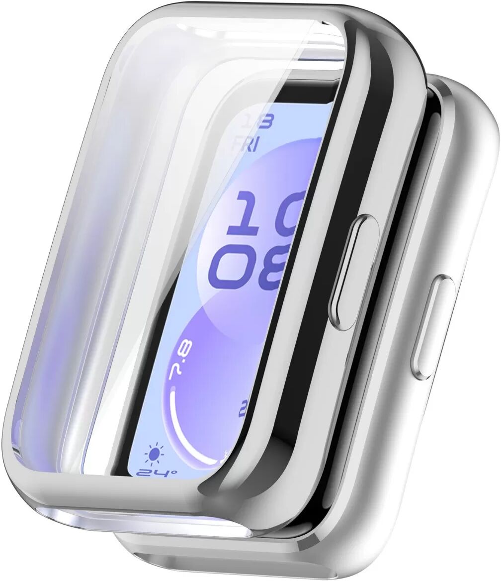 INF Full-Cover TPU-Hülle (2er-Pack) kompatibel mit Huawei Band 11 / Huawei Band 11 NFC - Transparent Schwarz, Rundumschutz