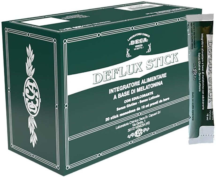 DECA LABORATORIO CHIMICO Srl Deca - Deflux 20 Stick Monodose da 10 ml - Integratore Alimentare a Base di Melatonina