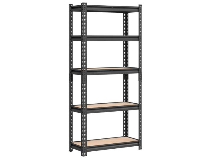 Étagère métallique 5 capacité rangement pour garage 875 kg noir