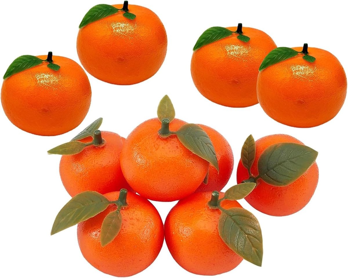 ShopVlot Kunstmatige sinaasappels 10 stuks - realistische plastic decoratie sinaasappels