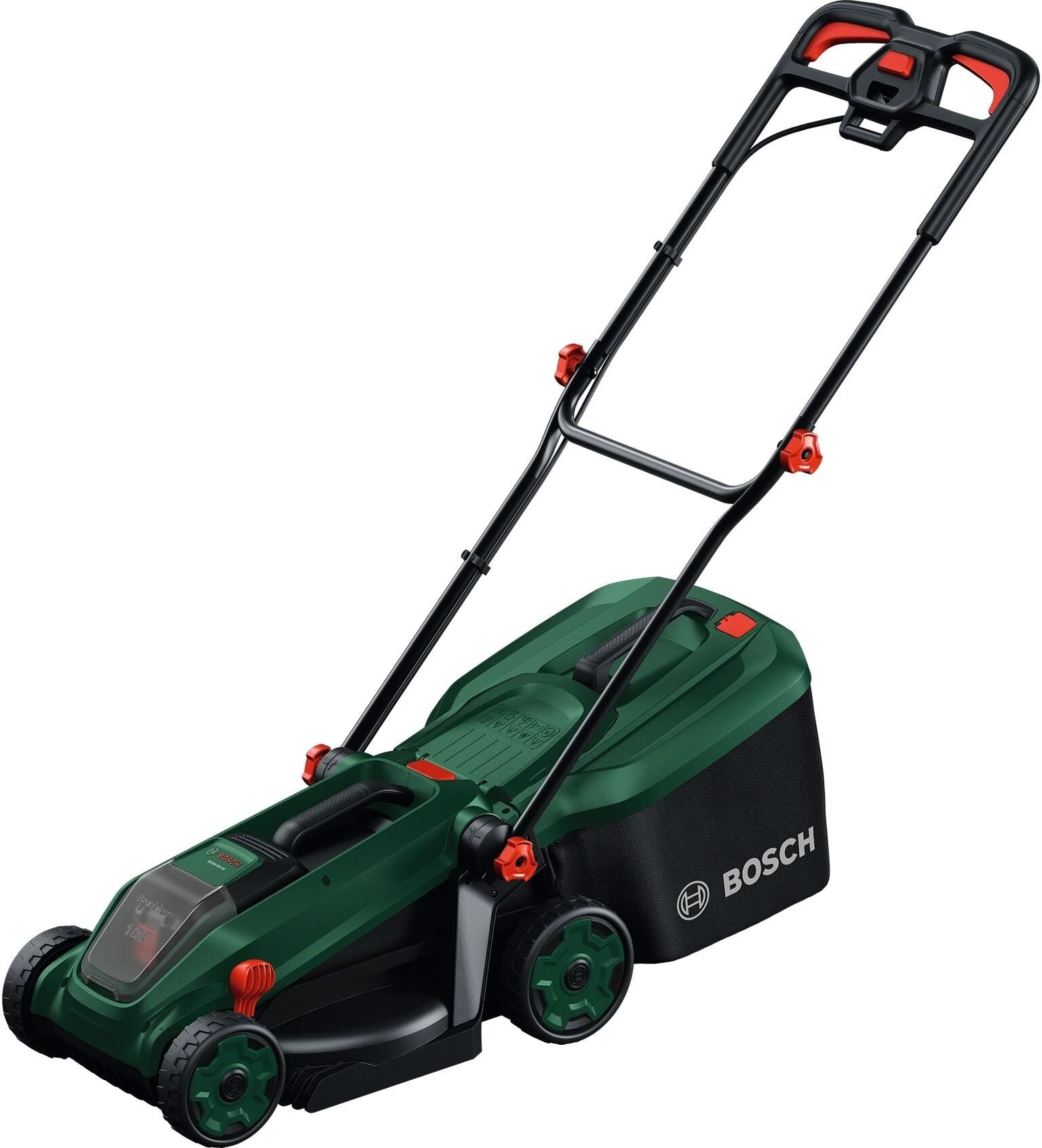 Akkurasenmäher BOSCH "ROTAK18V-34", grün (weiß, neutral), Rasenmäher, Akkurasenmäher, Kraftvoller 3-in-1-Mäher für kleine bis mittelgrosse Rasenflächen weiß, neutral Einheitsgröße