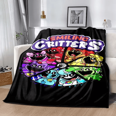Inspire Curations Smiling Critters Cartoon Soft Flannel Throw Blanket p6 150x125cm 60x50in S