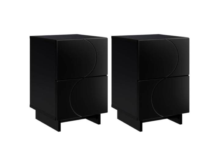vidaXL Nachttisch 2 STK. Schwarz 33,5 x 34,5 x 50 cm Holzwerkstoff