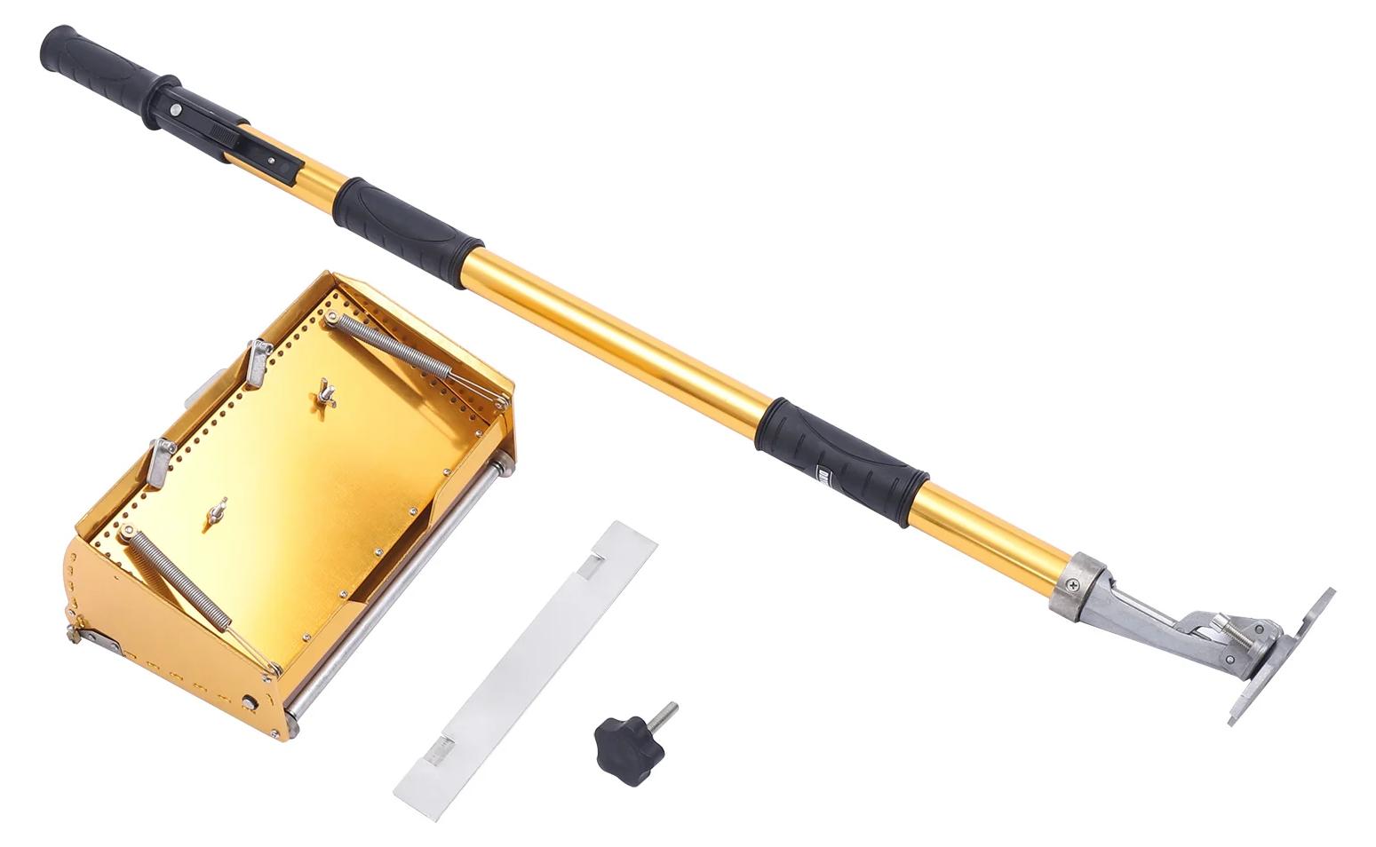 Gipskarton-Spachtelbox - Aluminium - Teleskopstiel 105-168 cm - 5 Stufen - Verstellbarer Kopf 30°/90° - Silikon