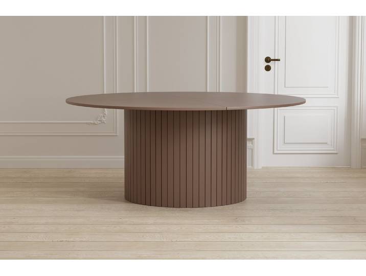 Esstisch Welora - Beige in rundem Design - Beige - Luxusbetten24