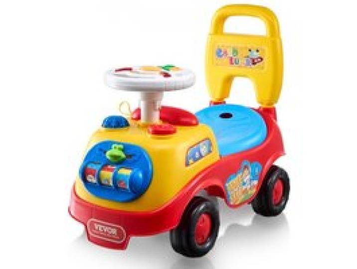 VEVOR Aufsitzauto für Kleinkinder, Alter 1–3, Ride Racer, Aufsitzspielzeug für Kleinkinder zum Sitzen und Stehen, klassisches Aufsitzauto für Kinder mit Musiklenkrad, Hupe und Stauraum unter dem Sitz, Aufsitzspielzeug für Jungen und Mädchen