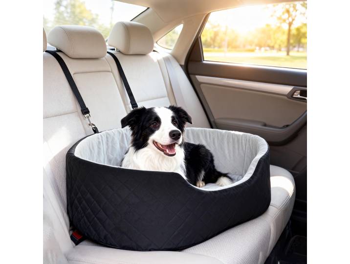 PawHut Siège Auto Chien Rembourré 77x43x28cm Noir