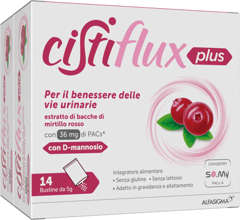 Cistiflux Plus BIPACCO Integratore con D-Mannosio - Benessere Vie Urinarie 2x14 Bustine