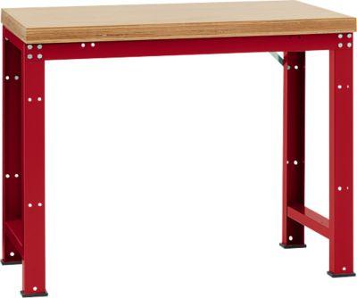 Manuflex Werkbank Profi Standard, Tischplatte Multiplex B 1250 x T 700, rubinrot