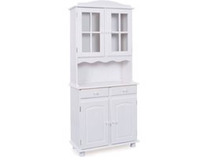 Inter Link Meuble vitrine style champêtre, 2 ou 3 portes (2 portes, blanc)