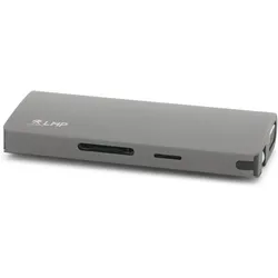 LMP Travel Dock (USB-C, 9 Ports), Dockingstation + USB Hub, Grau