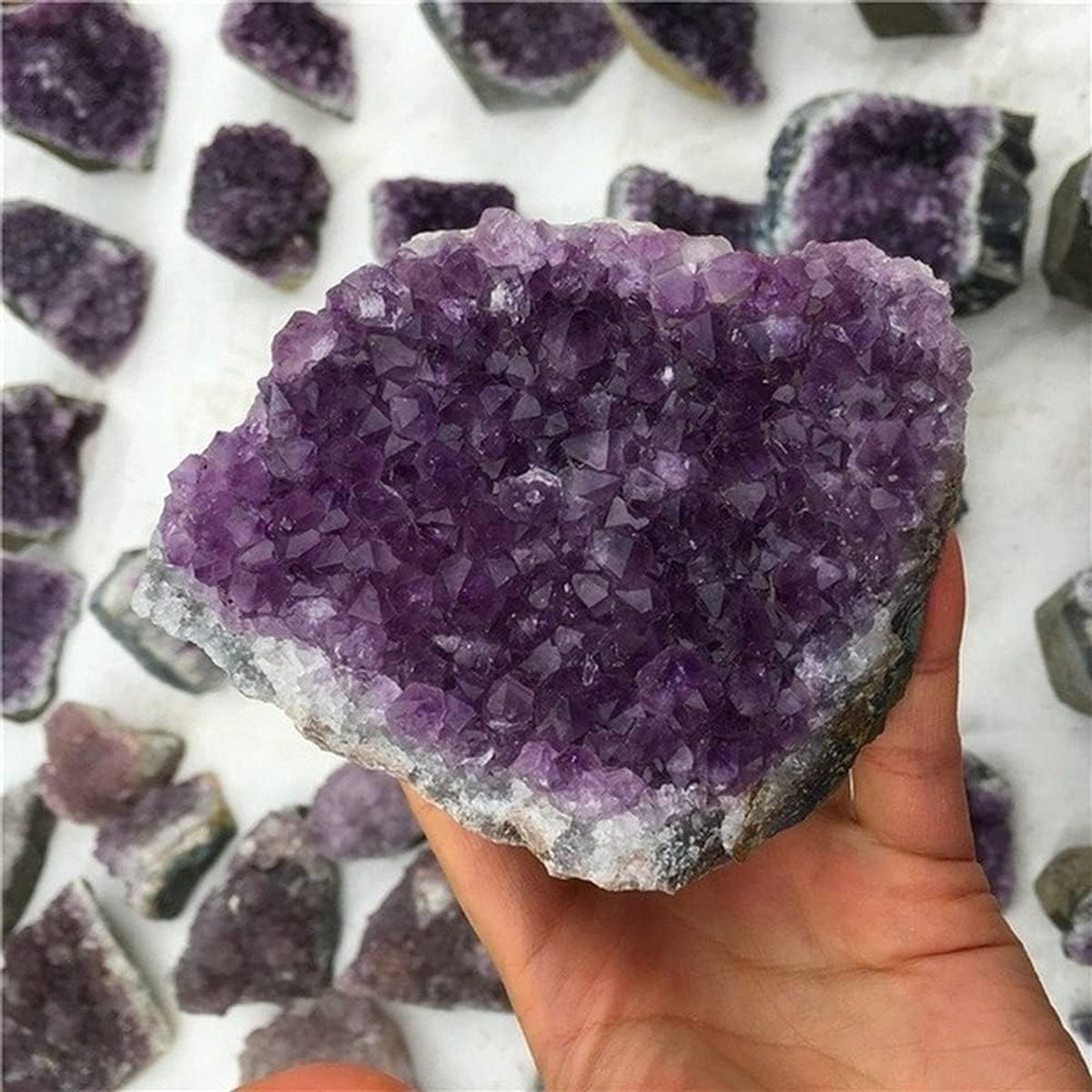 Amethist Geode Cluster - Natuurlijke Paarse Kristal Kwarts - 300g