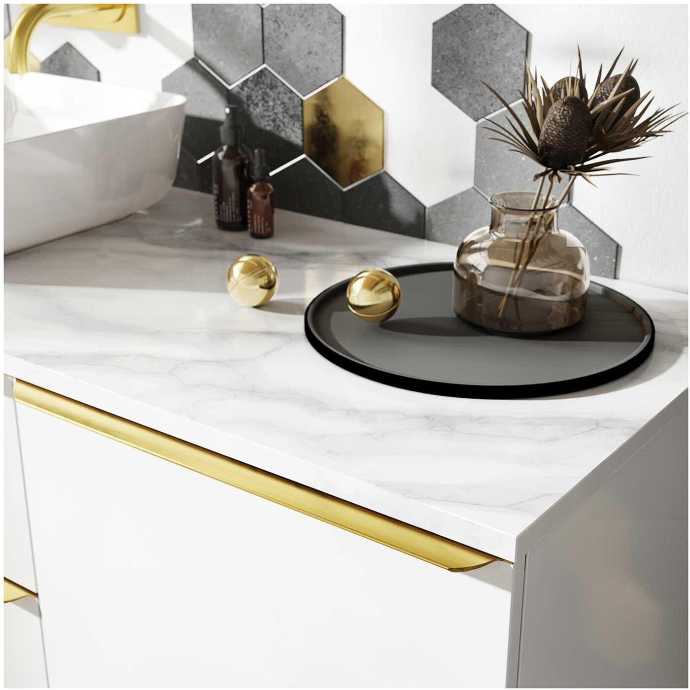 COSMIC Wish Abdeckplatte 100 cm, Badmöbel, WJC780M1100205, calacatta matt - calacatta matt