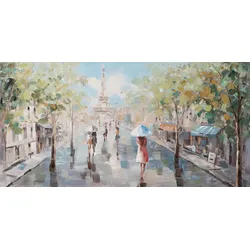 Gemälde SPAZIERGANG IN PARIS (LBH 70x140x4 cm) - bunt - LBH 70x140x4 cm