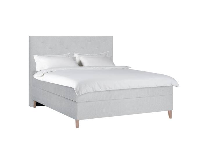 Boxspringbett Peludo 180 x 200cm Chenille Gelia Silber Doppelmatratze H3/H4