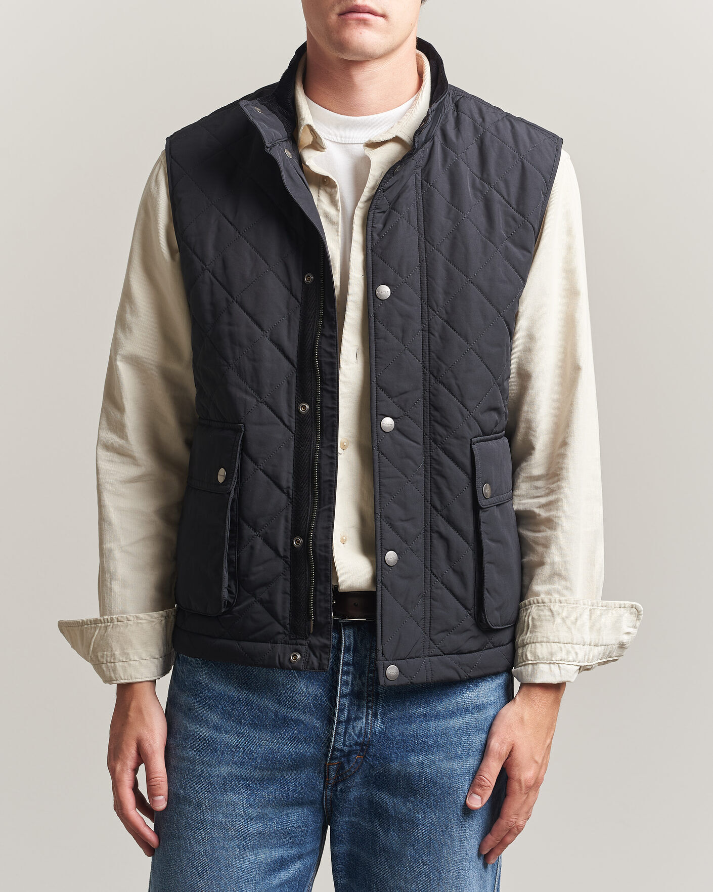 Gant Classic Quilted Vest Black men M Sort