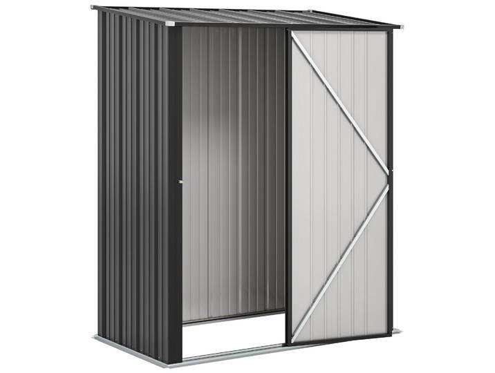 Outsunny Gerätehaus mit Pultdach 1,34 m² Gartenhaus Geräteschuppen Schwarz