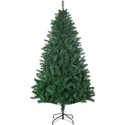 WEIHNACHTSBAUM 1,8 m Christbaum Kunsttanne 1000 Zweige Metallfuß PVC Weiß