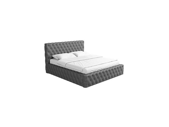 Design Polsterbett „Garbo“ mit Ablagefach, Kunstleder Grau BLOOMINGLOFT Collection