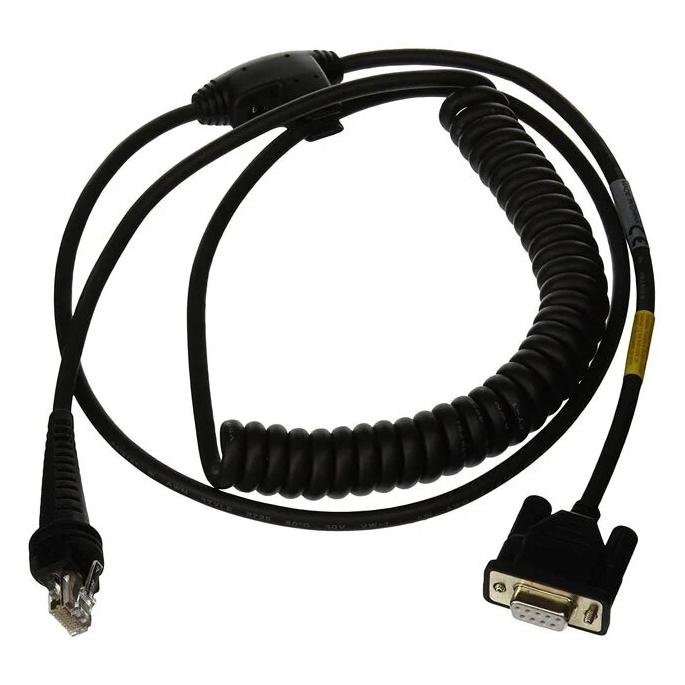 Honeywell Industriekabel: RS232 (5V Signale) schwarz DB9 Buchse 3m (9.8 ') gewickelt 5V externe Stromvers (CBL-020-300-C00-02)