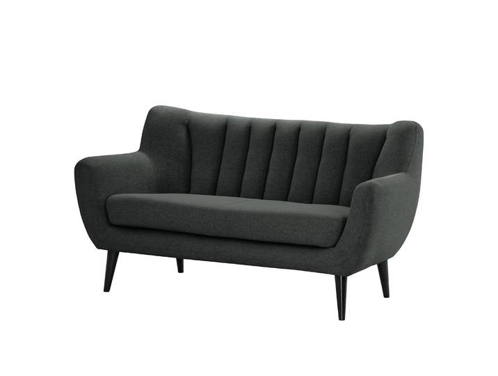 Canapé Polva I 2 places Noir/Noir Tissu Nere 155 x 82 x 81cm Scandi